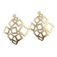 Brass Jewelry Pendants, Geometrical Pattern, real gold plated Approx 1mm 