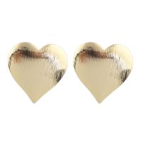 Латунный гвоздик для сережки, Латунь, Сердце, плакированный настоящим золотом отверстие:Приблизительно 2mm, продается PC