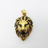 Stainless Steel Animal Pendants, Lion, plated, blacken Approx 2-4mm 