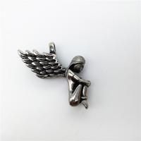 Stainless Steel Angel Pendant, plated, blacken Approx 2-4mm 