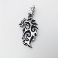 Stainless Steel Animal Pendants, Dragon, plated, blacken Approx 2-4mm 