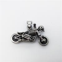 Stainless Steel Vehicle Pendant, Motorcycle, blacken Approx 2-4mm 