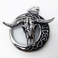 Stainless Steel Animal Pendants, Bull, blacken Approx 2-4mm 