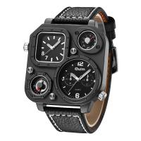Men Wrist Watch, Zinc Alloy, with Leather & Glass, Japanese movement, gun black plated, waterproofless & for man, 50mm Approx 10 Inch 