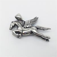 Stainless Steel Animal Pendants, Horse, plated, blacken Approx 2-4mm 