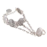 alliage de zinc bracelet anneau, avec 6cm chaînes de rallonge, Placage, unisexe & chaîne à billes Environ 5.9 pouce, Vendu par brin
