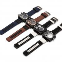 Bracelets de montre pour hommes, toile, avec cadran en alliage de zinc & verre & acier inoxydable, mouvement chinoise, Placage, plus de couleurs à choisir Environ 10 pouce, Vendu par PC