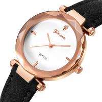 Women Wrist Watch, PU Leather, with zinc alloy dial & Glass, Chinese movement, plated, for woman & with rhinestone 40mm Approx 10 Inch 