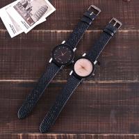 Unisex Wrist Watch, PU Leather, with zinc alloy dial & Glass, Chinese movement, plated 40mm, 20mm Approx 9.5 Inch 