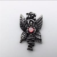 Stainless Steel Angel Pendant, with rhinestone & blacken Approx 2-4mm 