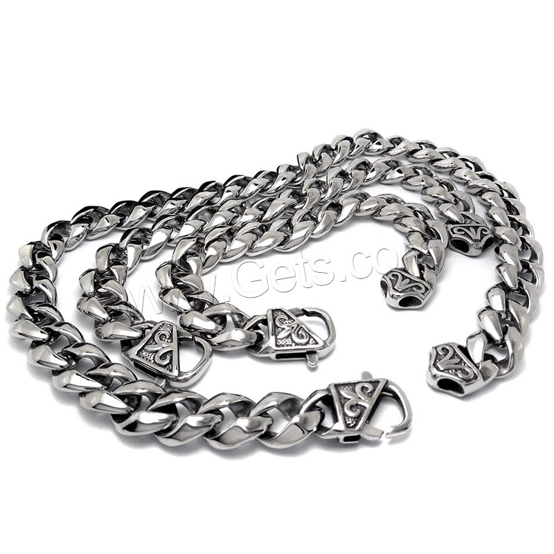 Titanium Steel Bracelet & Bangle, different length for choice & Unisex & twist oval chain & blacken, Sold By Strand