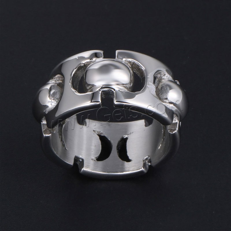 Titanium Steel Finger Ring, Unisex & different size for choice, original color, Sold By PC