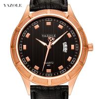 Yazole® Men Jewelry Watch, Stainless Steel, with PU Leather & Glass, Chinese movement, plated, Life water resistant & for man 45mm Approx 10.2 Inch 
