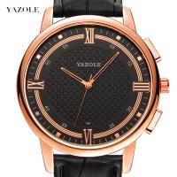 Yazole® Men Jewelry Watch, Stainless Steel, with PU Leather & Glass, Chinese movement, plated, Life water resistant & for man 43mm Approx 10.2 Inch 