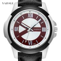 Yazole® Men Jewelry Watch, Stainless Steel, with PU Leather & Glass, Chinese movement, plated, Life water resistant & for man 45mm Approx 9.8 Inch 