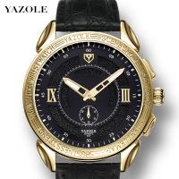 Yazole® Men Jewelry Watch, Stainless Steel, with PU Leather & Glass, Chinese movement, plated, Life water resistant & for man 45mm Approx 10.2 Inch 