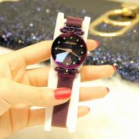 Women Wrist Watch, Stainless Steel, with Glass, Japanese movement, plated, Life water resistant & starry design & for woman & with rhinestone 31mm Approx 8.7 Inch 