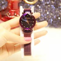 Women Wrist Watch, Stainless Steel, with Glass, Japanese movement, plated, Life water resistant & starry design & for woman & with rhinestone 33mm Approx 8.7 Inch 