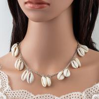 Shell Zinc Alloy Necklace, with Shell, plated, twist oval chain & for woman Approx 19.69 Inch 