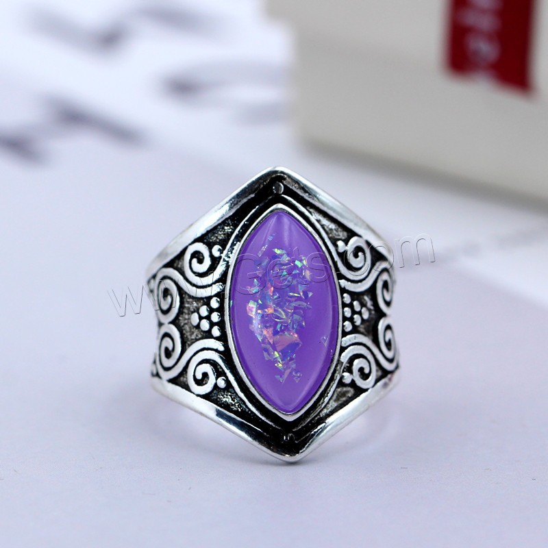 Brass Finger Ring, with Opal, antique silver color plated, different size for choice & for woman, more colors for choice, Sold By PC