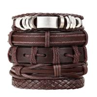 PU Leather Bracelet Set, with Zinc Alloy, plated & for woman Approx 7.5 Inch, 5- 