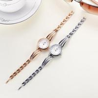Fashion Watch Bracelet, Stainless Steel, with Glass & Zinc Alloy, Chinese movement, plated, for woman & with rhinestone 25mm, 6mm Approx 7 Inch 