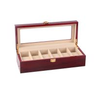 Wood Watch Box, with Glass, Rectangle 