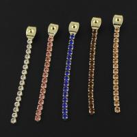Brass Earring Stud Component, gold color plated, micro pave cubic zirconia Approx 1mm 