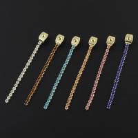 Brass Earring Stud Component, gold color plated, micro pave cubic zirconia Approx 1mm 