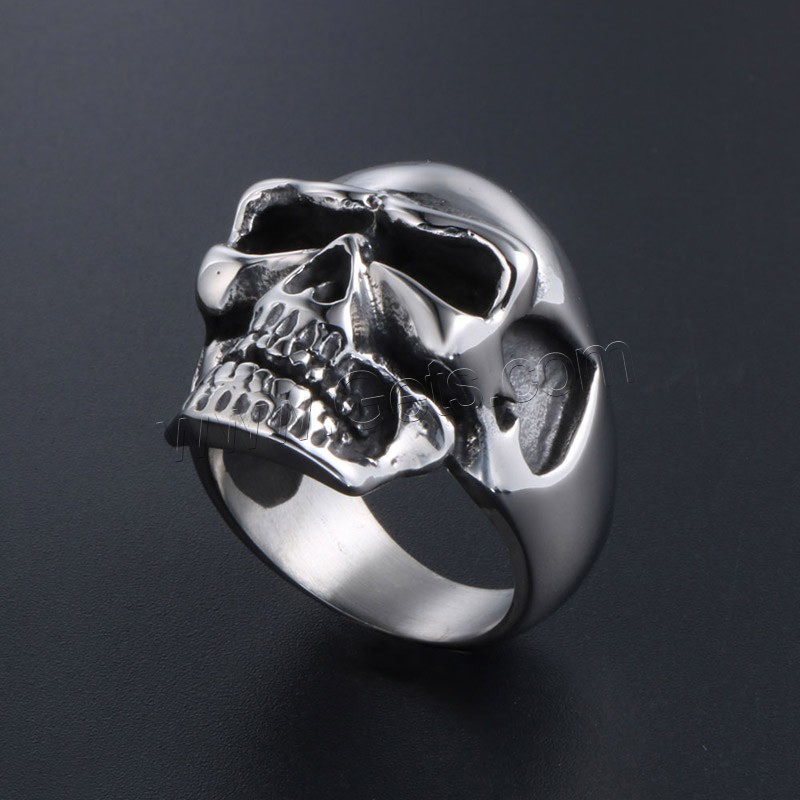 チタン鋼の指環, チタン鋼, 骸骨, ユニセックス & 異なるサイズの選択 & 黒くする, 売り手 パソコン
