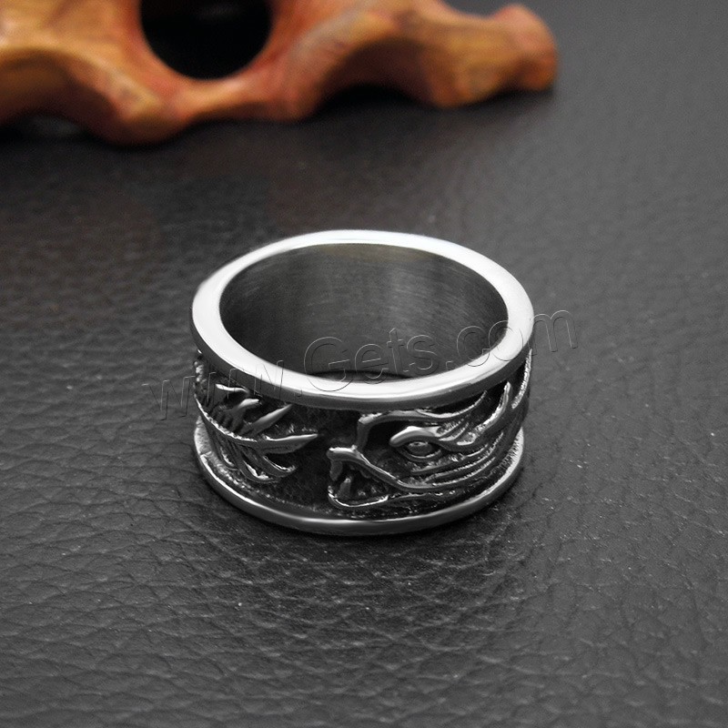 Titanium Steel Finger Ring, Unisex & different size for choice & blacken, original color, Sold By PC