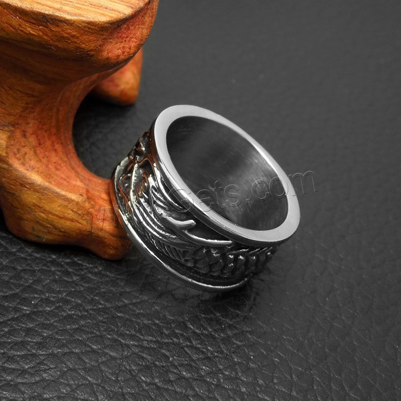 Titanium Steel Finger Ring, Unisex & different size for choice & blacken, original color, Sold By PC
