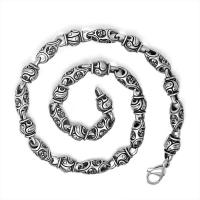 Titanium Steel Chain Necklace, Unisex & blacken Approx 19.6 Inch 