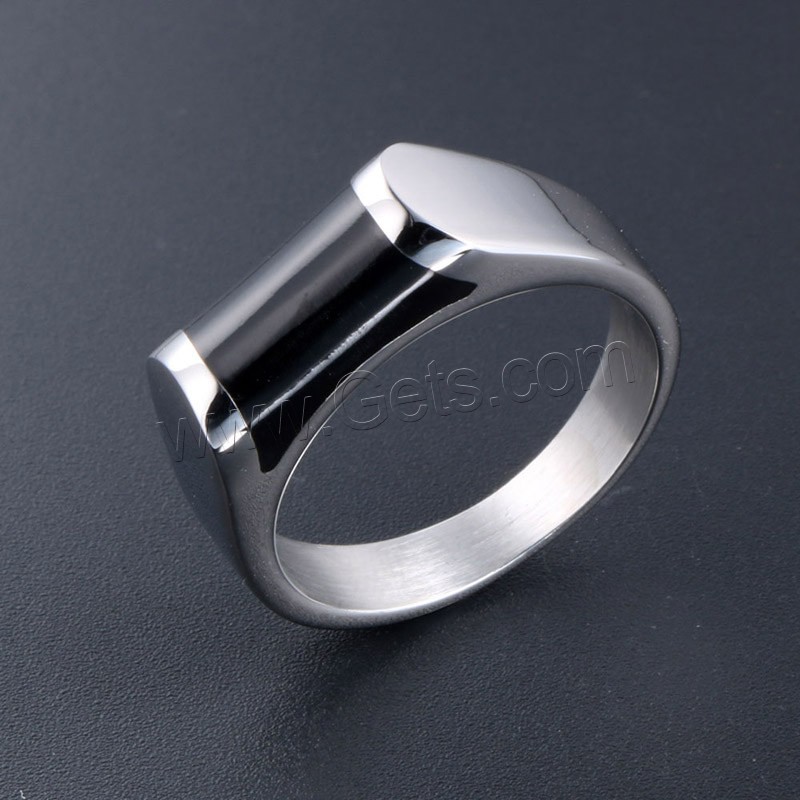 Titanium Steel Finger Ring, Unisex & different size for choice & epoxy gel, original color, Sold By PC