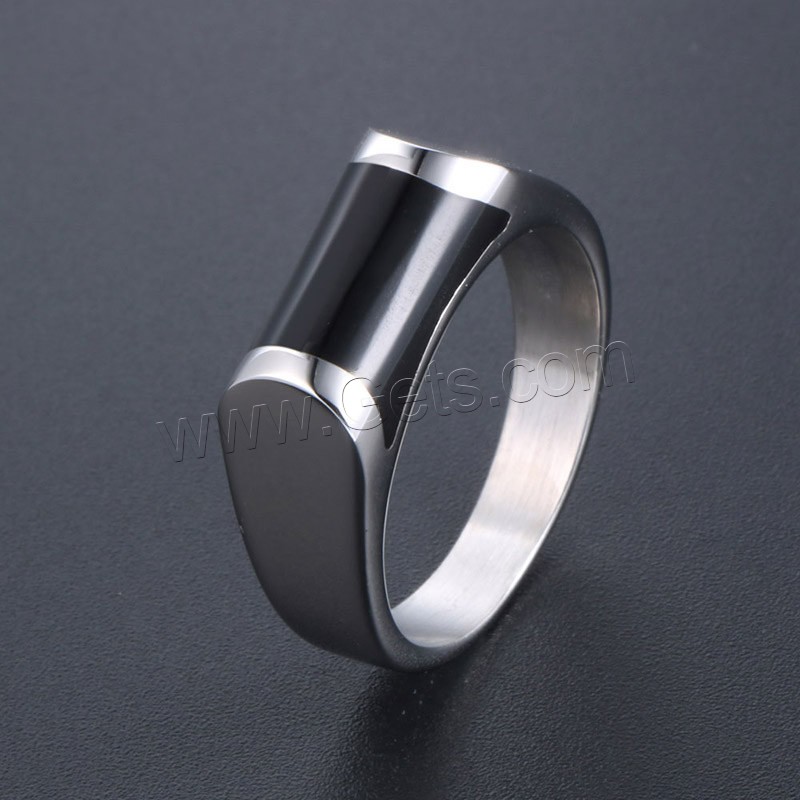 Titanium Steel Finger Ring, Unisex & different size for choice & epoxy gel, original color, Sold By PC