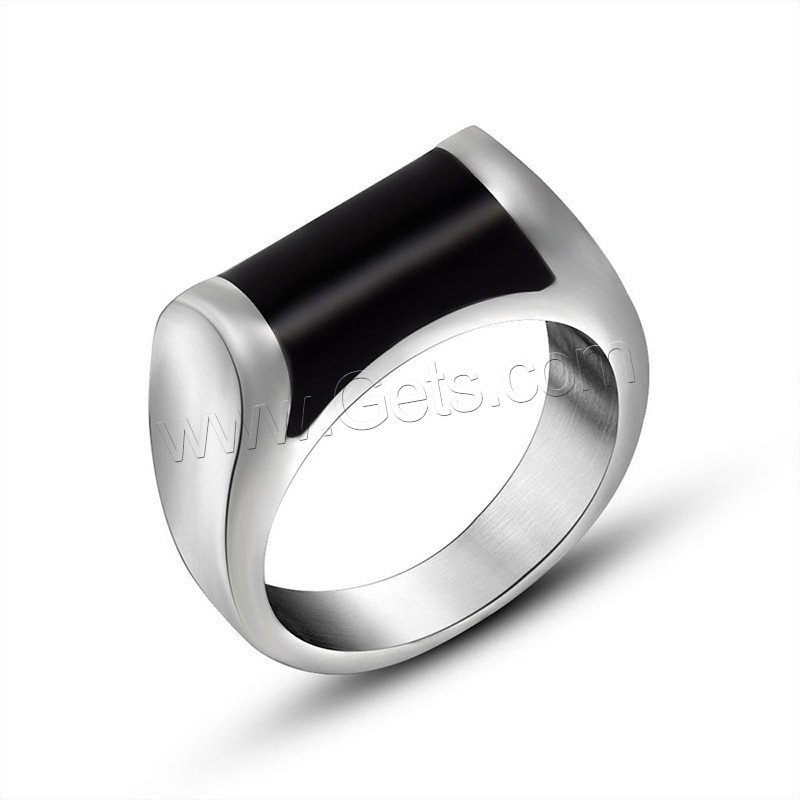 Титан Сталь палец кольцо, титан, Мужская & разный размер для выбора & Эпоксидная стикер, оригинальный цвет, продается PC