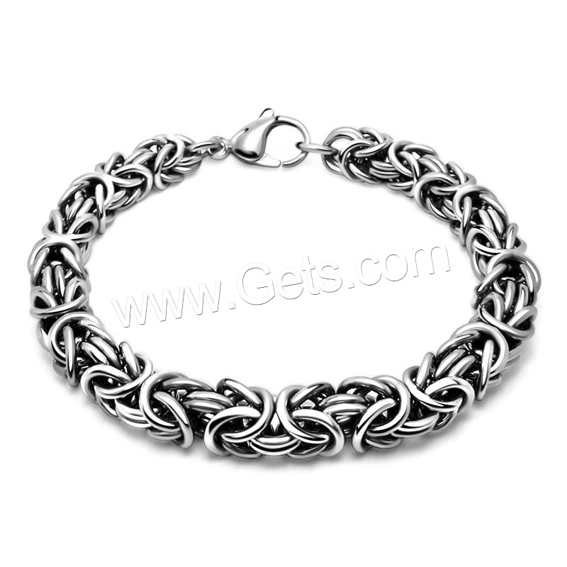 Titanium Steel Bracelet & Bangle, plated, different length for choice & for man & blacken, Sold By Strand