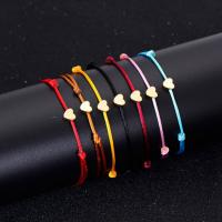 Nylon Cord Bracelets, with Zinc Alloy, gold color plated, adjustable & for woman lead & cadmium free, 6mm Approx 7-11.5 Inch 