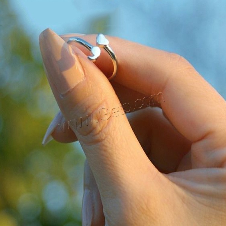 Пара кольца палец, цинковый сплав, Платиновое покрытие платиновым цвет, регулируемый & разный размер для выбора & разные стили для выбора, продается PC