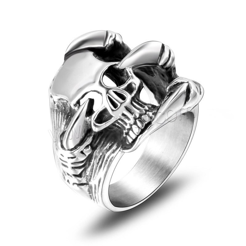 チタン鋼の指環, チタン鋼, 骸骨, ユニセックス & 異なるサイズの選択 & 黒くする, 売り手 パソコン