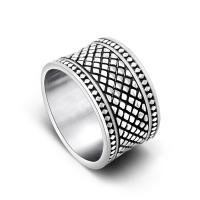 Titanium Steel Finger Ring, Unisex & blacken 