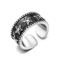 Titanium Steel Finger Ring, Unisex & blacken 