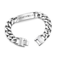 Titanium Steel Bracelet & Bangle, Unisex & curb chain original color Approx 8.6 Inch 