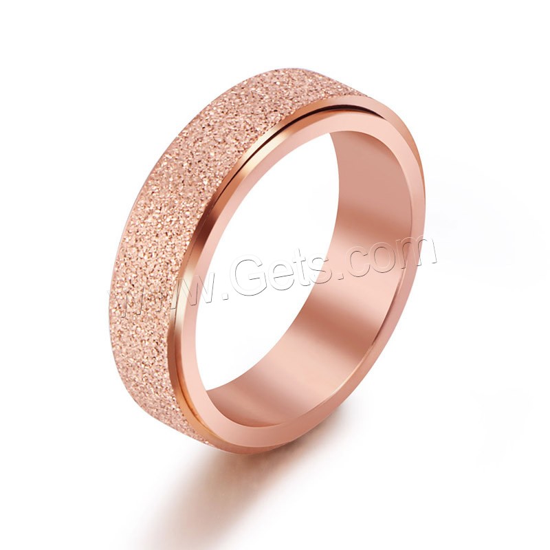 Титан Сталь палец кольцо, титан, плакированный цветом розового золота, Мужская & разный размер для выбора & креповый, продается PC