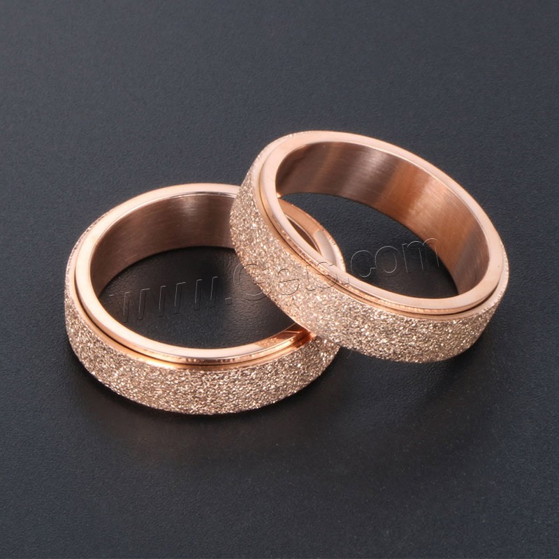 Титан Сталь палец кольцо, титан, плакированный цветом розового золота, Мужская & разный размер для выбора & креповый, продается PC