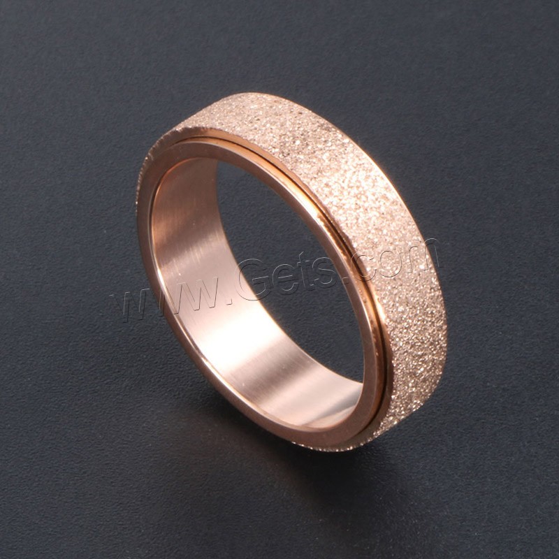 Titanium Steel Finger Ring, rose gold color plated, Unisex & different size for choice & stardust, Sold By PC