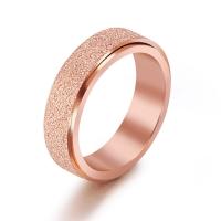 Titanium Steel Finger Ring, rose gold color plated, Unisex & stardust 