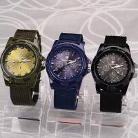Bracelets de montre pour hommes, toile, avec cadran en alliage de zinc & verre, plus de couleurs à choisir Environ 6.5 pouce, Vendu par PC
