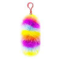 Fur Plush Key Chain, Faux Rabbit Hair, with Plastic, for woman, multi-colored 