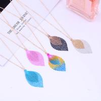Zinc Alloy Sweater Chain Necklace, Leaf, plated, Unisex & twist oval chain & hollow Approx 25.5 Inch 